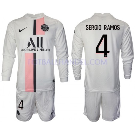 Barn Fotballdrakter Paris Saint-Germain Sergio Ramos 4 Borte 2021-22 Langermet